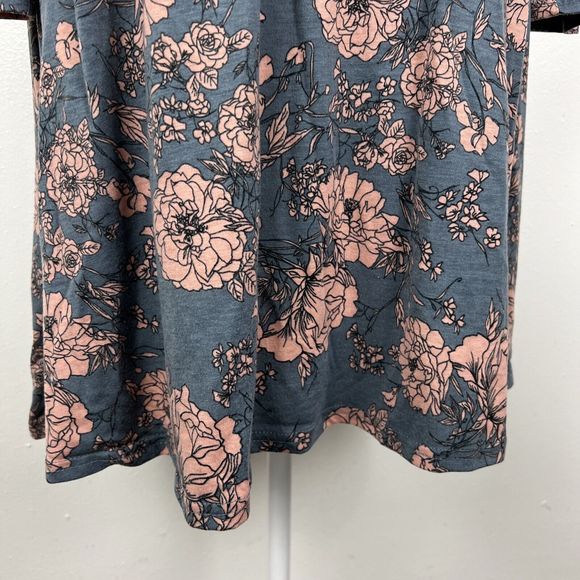 Moosungeek Dress Women Large Blue Floral All Over Print Long Sleeve Surplice - Picture 13 of 15